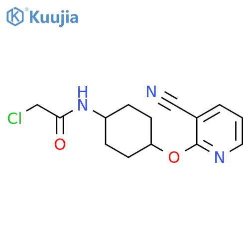 2-chloro-N-(1r,4r)-4-(3-cyanopyridin-2-yl)oxycyclohexylacetamide structure