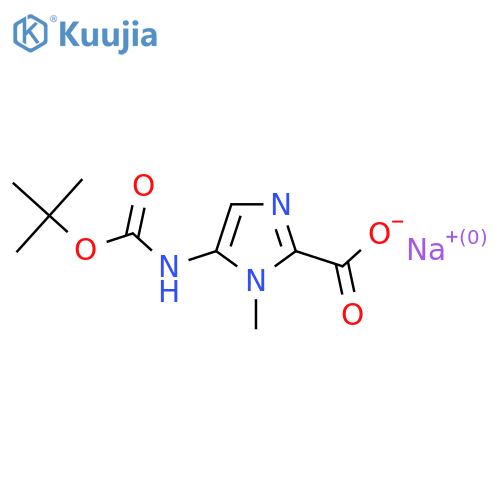 sodium 5-{[(tert-butoxy)carbonyl]amino}-1-methyl-1H-imidazole-2-carboxylate structure