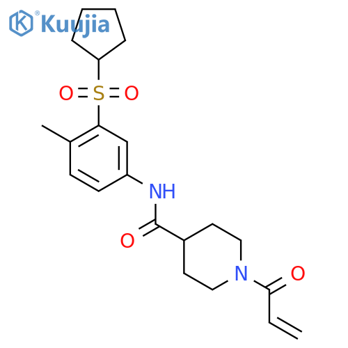 N-[3-(cyclopentanesulfonyl)-4-methylphenyl]-1-(prop-2-enoyl)piperidine-4-carboxamide structure