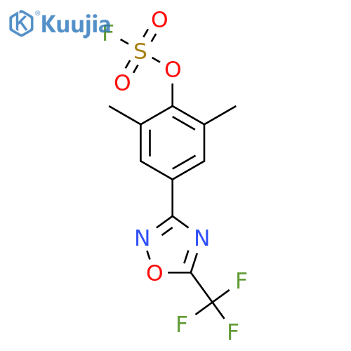 2,6-Dimethyl-4-[5-(trifluoromethyl)-1,2,4-oxadiazol-3-yl]phenyl sulfurofluoridate structure