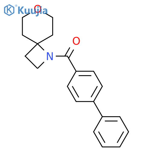 1-{[1,1'-Biphenyl]-4-carbonyl}-7-oxa-1-azaspiro[3.5]nonane structure