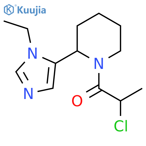 2-chloro-1-[2-(1-ethyl-1H-imidazol-5-yl)piperidin-1-yl]propan-1-one structure