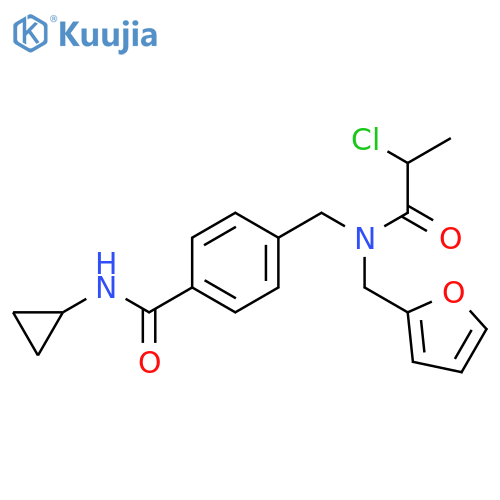 4-[[2-Chloropropanoyl(furan-2-ylmethyl)amino]methyl]-N-cyclopropylbenzamide structure