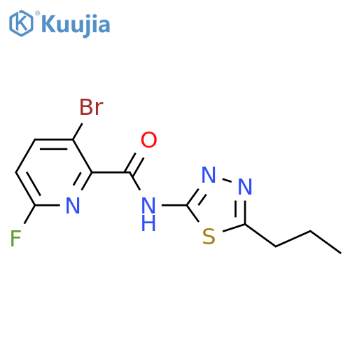 3-bromo-6-fluoro-N-(5-propyl-1,3,4-thiadiazol-2-yl)pyridine-2-carboxamide structure
