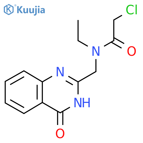 2-chloro-N-ethyl-N-[(4-oxo-3,4-dihydroquinazolin-2-yl)methyl]acetamide structure