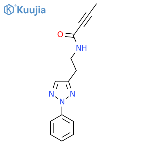 N-2-(2-phenyl-2H-1,2,3-triazol-4-yl)ethylbut-2-ynamide structure