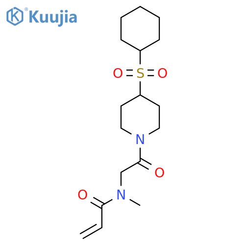 N-{2-[4-(cyclohexanesulfonyl)piperidin-1-yl]-2-oxoethyl}-N-methylprop-2-enamide structure