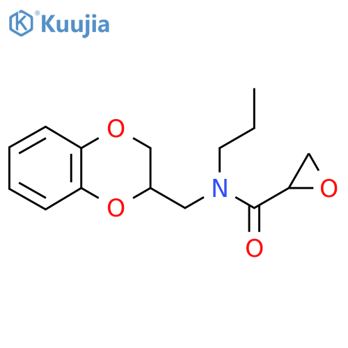 N-[(2,3-dihydro-1,4-benzodioxin-2-yl)methyl]-N-propyloxirane-2-carboxamide structure