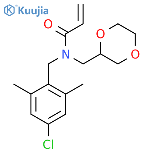 N-[(4-Chloro-2,6-dimethylphenyl)methyl]-N-(1,4-dioxan-2-ylmethyl)prop-2-enamide structure