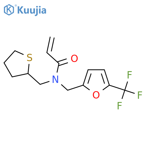 N-(Thiolan-2-ylmethyl)-N-[[5-(trifluoromethyl)furan-2-yl]methyl]prop-2-enamide structure