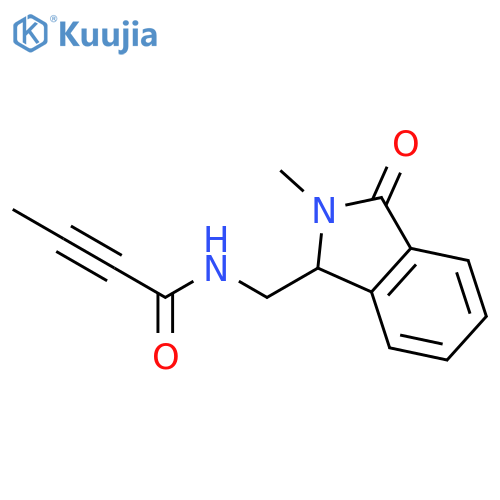 N-(2-methyl-3-oxo-2,3-dihydro-1H-isoindol-1-yl)methylbut-2-ynamide structure