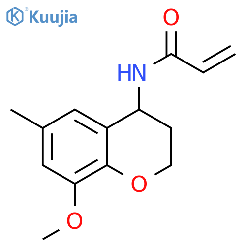 N-(8-methoxy-6-methyl-3,4-dihydro-2H-1-benzopyran-4-yl)prop-2-enamide structure