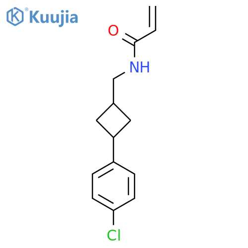 N-{3-(4-chlorophenyl)cyclobutylmethyl}prop-2-enamide structure