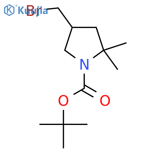 Tert-butyl 4-(bromomethyl)-2,2-dimethylpyrrolidine-1-carboxylate structure