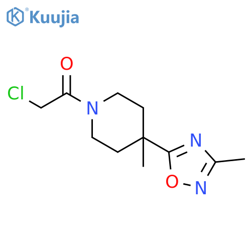 2-chloro-1-4-methyl-4-(3-methyl-1,2,4-oxadiazol-5-yl)piperidin-1-ylethan-1-one structure