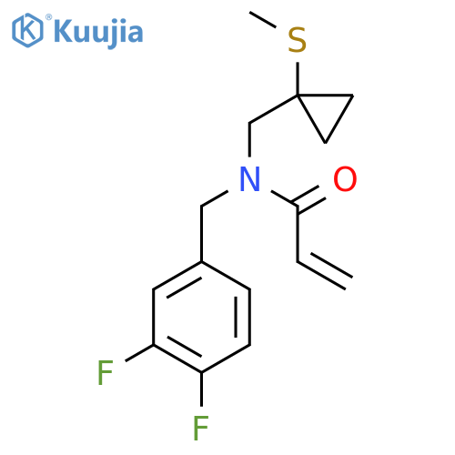 N-(3,4-difluorophenyl)methyl-N-{1-(methylsulfanyl)cyclopropylmethyl}prop-2-enamide structure