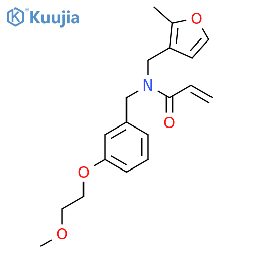 N-[[3-(2-Methoxyethoxy)phenyl]methyl]-N-[(2-methylfuran-3-yl)methyl]prop-2-enamide structure