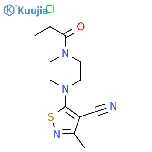 5-[4-(2-Chloropropanoyl)piperazin-1-yl]-3-methyl-1,2-thiazole-4-carbonitrile structure