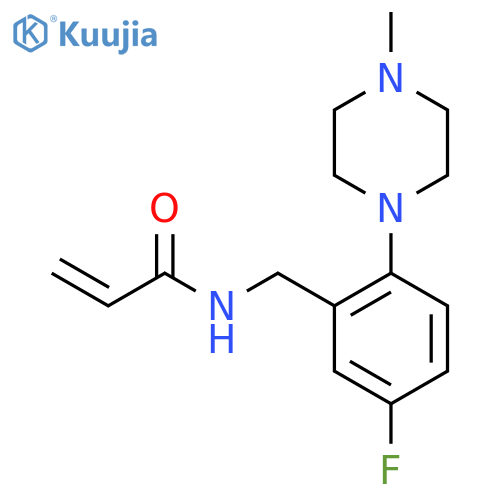 N-{[5-fluoro-2-(4-methylpiperazin-1-yl)phenyl]methyl}prop-2-enamide structure