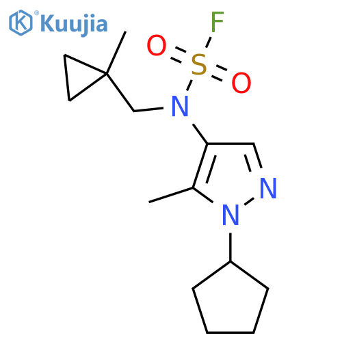 N-(1-Cyclopentyl-5-methylpyrazol-4-yl)-N-[(1-methylcyclopropyl)methyl]sulfamoyl fluoride structure