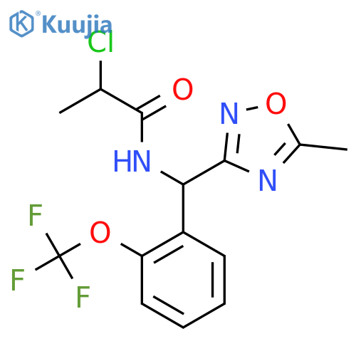 2-chloro-N-[(5-methyl-1,2,4-oxadiazol-3-yl)[2-(trifluoromethoxy)phenyl]methyl]propanamide structure