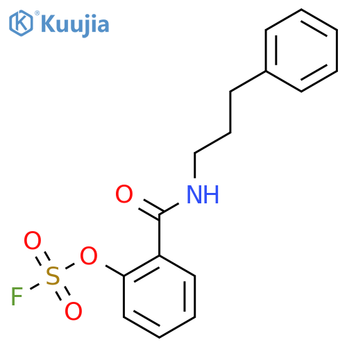 2-[(3-Phenylpropyl)carbamoyl]phenyl sulfurofluoridate structure