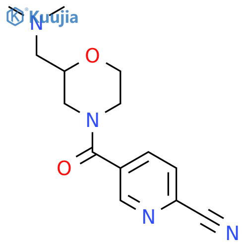 5-{2-(dimethylamino)methylmorpholine-4-carbonyl}pyridine-2-carbonitrile structure