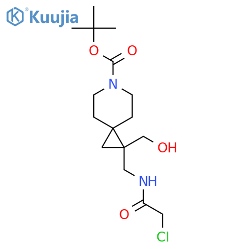 tert-butyl 1-(2-chloroacetamido)methyl-1-(hydroxymethyl)-6-azaspiro2.5octane-6-carboxylate structure