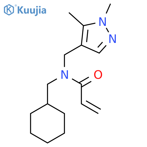 N-(cyclohexylmethyl)-N-(1,5-dimethyl-1H-pyrazol-4-yl)methylprop-2-enamide structure