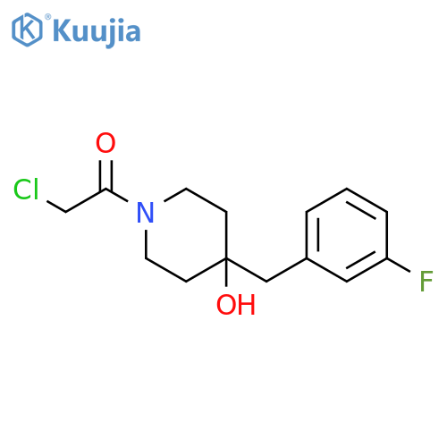 2-chloro-1-{4-(3-fluorophenyl)methyl-4-hydroxypiperidin-1-yl}ethan-1-one structure