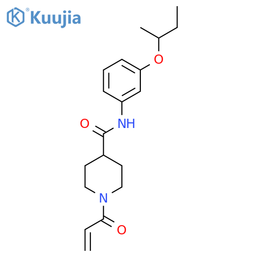 N-[3-(butan-2-yloxy)phenyl]-1-(prop-2-enoyl)piperidine-4-carboxamide structure