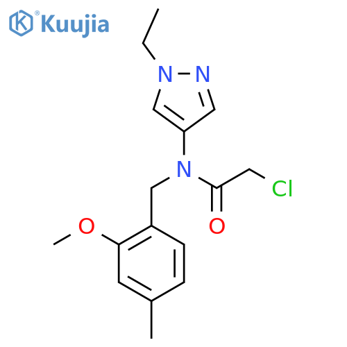 2-chloro-N-(1-ethyl-1H-pyrazol-4-yl)-N-[(2-methoxy-4-methylphenyl)methyl]acetamide structure