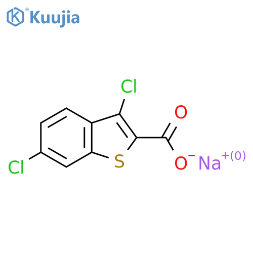 Sodium 3,6-dichloro-1-benzothiophene-2-carboxylate structure