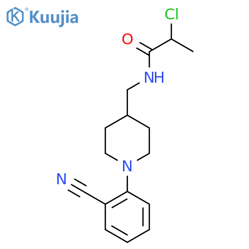 2-Chloro-N-[[1-(2-cyanophenyl)piperidin-4-yl]methyl]propanamide structure