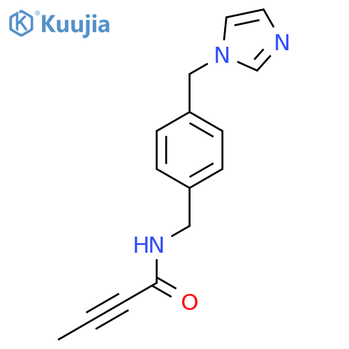 N-({4-(1H-imidazol-1-yl)methylphenyl}methyl)but-2-ynamide structure