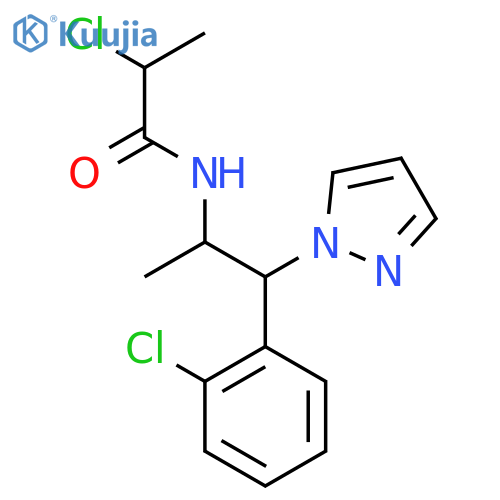 2-Chloro-N-[1-(2-chlorophenyl)-1-pyrazol-1-ylpropan-2-yl]propanamide structure