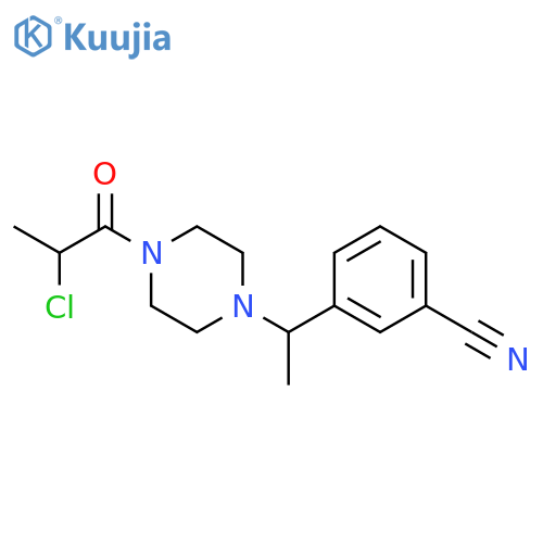 3-{1-[4-(2-Chloropropanoyl)piperazin-1-yl]ethyl}benzonitrile structure