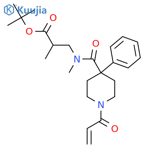 tert-butyl 2-methyl-3-{N-methyl-1-[4-phenyl-1-(prop-2-enoyl)piperidin-4-yl]formamido}propanoate structure