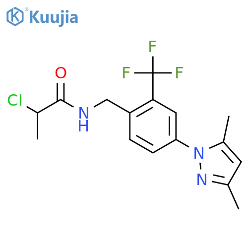 2-Chloro-N-[[4-(3,5-dimethylpyrazol-1-yl)-2-(trifluoromethyl)phenyl]methyl]propanamide structure