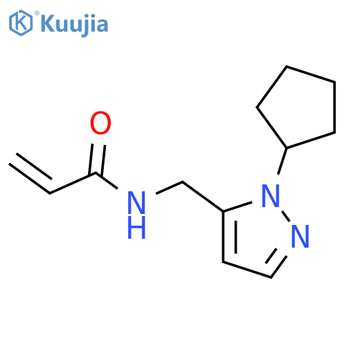 N-(1-cyclopentyl-1H-pyrazol-5-yl)methylprop-2-enamide structure