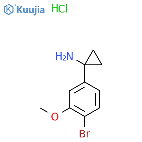 1-(4-Bromo-3-methoxyphenyl)cyclopropan-1-amine;hydrochloride structure