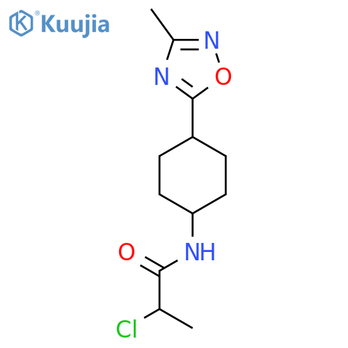 2-Chloro-N-[4-(3-methyl-1,2,4-oxadiazol-5-yl)cyclohexyl]propanamide structure