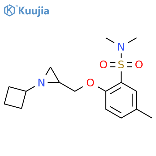 2-[(1-Cyclobutylaziridin-2-yl)methoxy]-N,N,5-trimethylbenzenesulfonamide structure