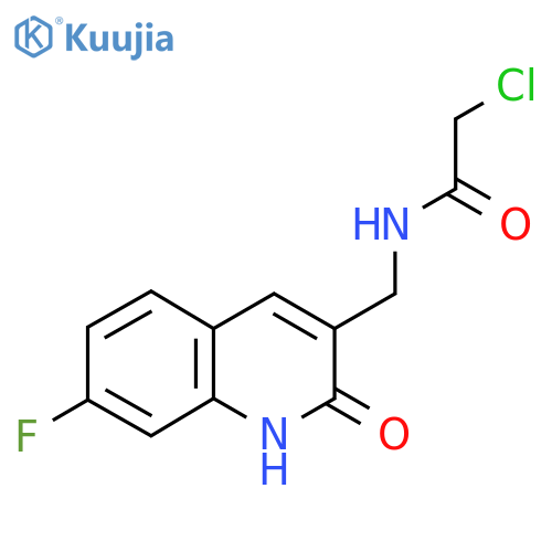 2-chloro-N-(7-fluoro-2-oxo-1,2-dihydroquinolin-3-yl)methylacetamide structure