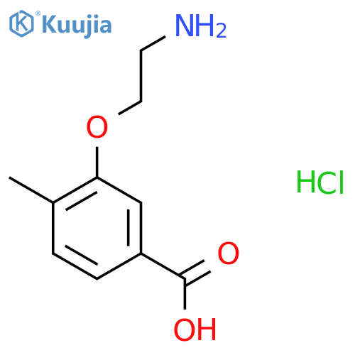3-(2-Aminoethoxy)-4-methylbenzoic acid;hydrochloride structure