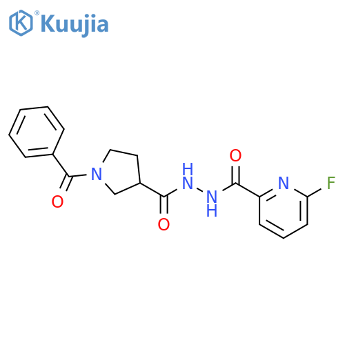 6-Fluoro-2-pyridinecarboxylic acid 2-[(1-benzoyl-3-pyrrolidinyl)carbonyl]hydrazide structure