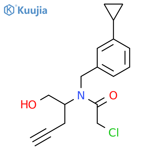 2-Chloro-N-[(3-cyclopropylphenyl)methyl]-N-(1-hydroxypent-4-yn-2-yl)acetamide structure