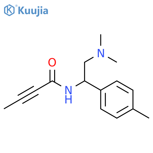 N-2-(dimethylamino)-1-(4-methylphenyl)ethylbut-2-ynamide structure