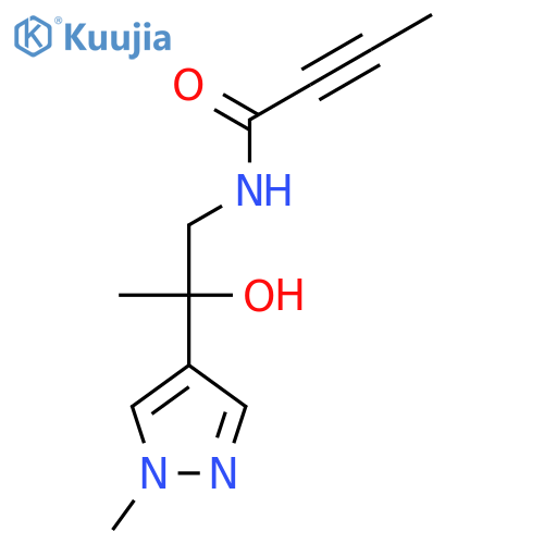 N-[2-hydroxy-2-(1-methyl-1H-pyrazol-4-yl)propyl]but-2-ynamide structure