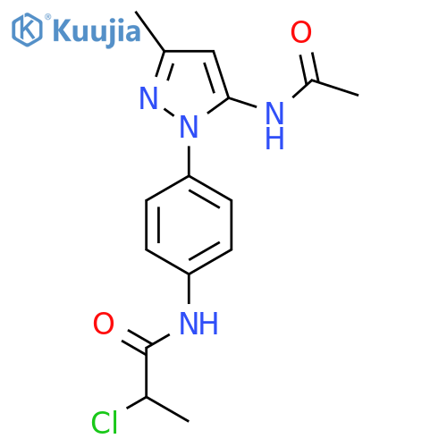 N-[4-(5-Acetamido-3-methylpyrazol-1-yl)phenyl]-2-chloropropanamide structure